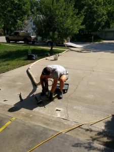 Foam jacking a driveway